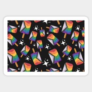 Seamless Reapeating Progressive Rainbow Pride Flag Ice Pop Pattern Sticker